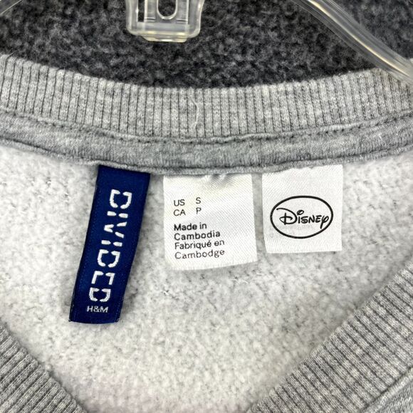 H&M DISNEY Sweatshirt Womens Small Gray Mickey Mouse All Over Print - Picture 11 of 16